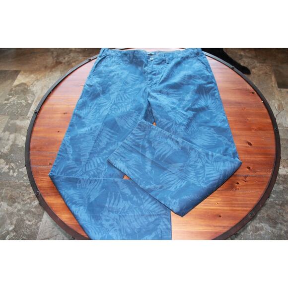 Nautica Men's 38x32 Slim Fit Pants Lapis Blue Flat Front Palm Branch Pattern - Picture 4 of 5